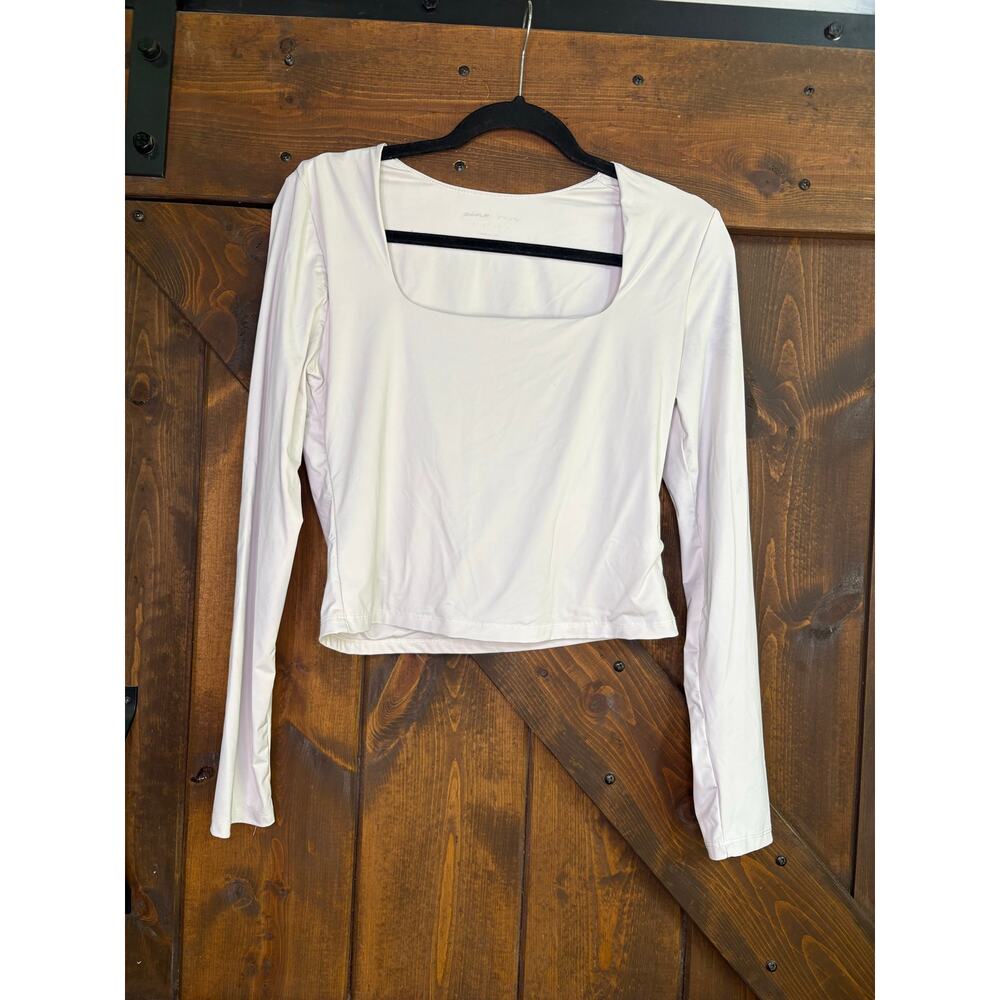 Pink Rose women’s large spandex long sleeve crop top
